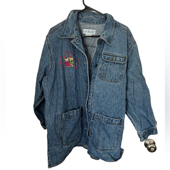 Vintage Embroidered Teddy Bear Jacket 18/20 - Picture 1 of 3